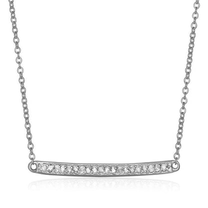 14k white gold necklace with a diamond bar, 18 inch, Avera Group