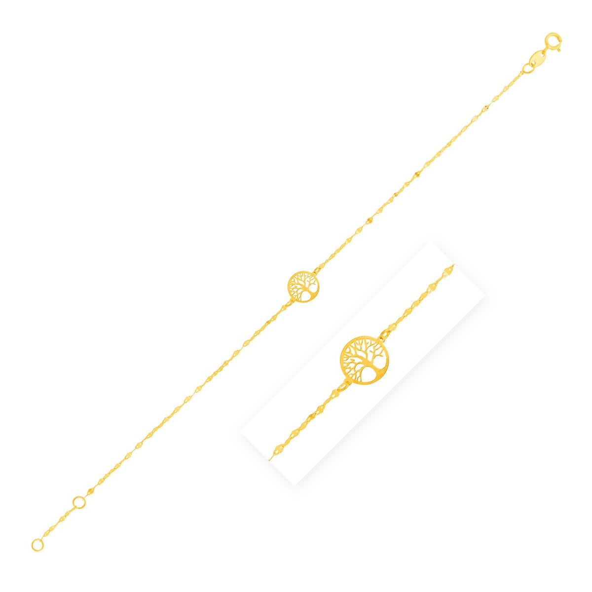 14k yellow gold Tree of Life bracelet by Avera Group