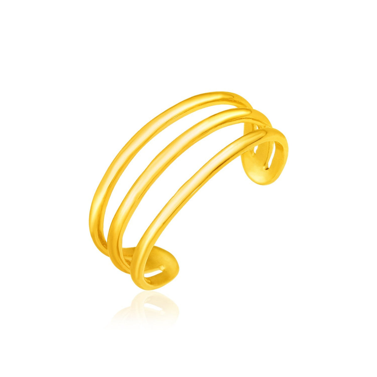 14k yellow gold three-band toe ring by Avera Group