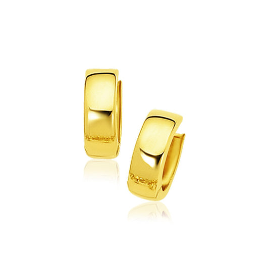 14k yellow gold snuggable hoop earrings, 0.63 inch by Avera Group
