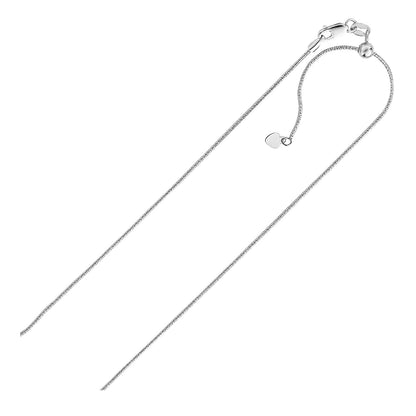 Sterling Silver 0.8mm Adjustable Snake Chain (0.80 mm) by Avera Group
