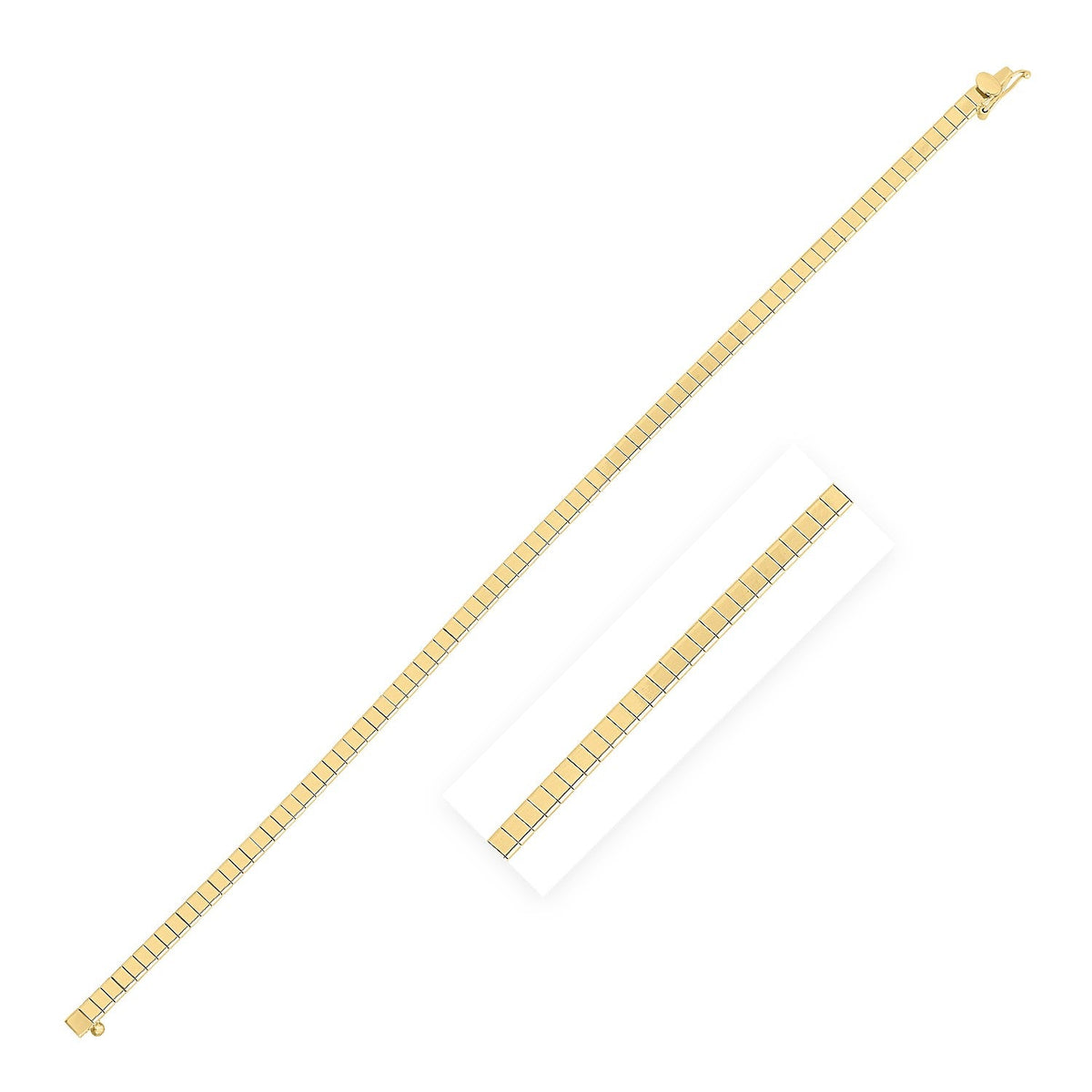 14k yellow gold Brick Omega bracelet 3.20mm by Avera Group