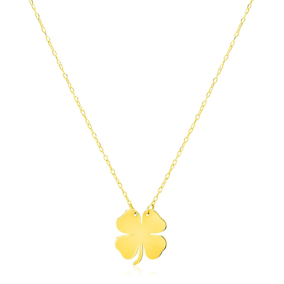 14k yellow gold four leaf clover necklace by Avera Group