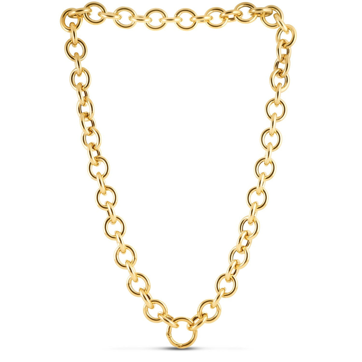 14k yellow gold 18 inch round link chain necklace by Avera Group