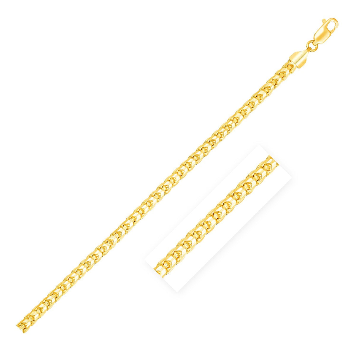 14k yellow gold solid diamond-cut round franco chain, 2.70mm by Avera Group