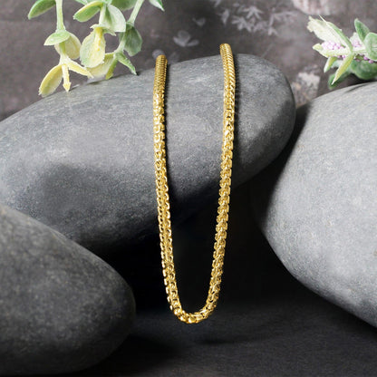 14k yellow gold solid diamond-cut round franco chain, 2.70mm by Avera Group, view 2