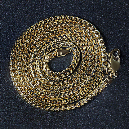 14k yellow gold solid diamond-cut round franco chain, 2.70mm by Avera Group, view 5