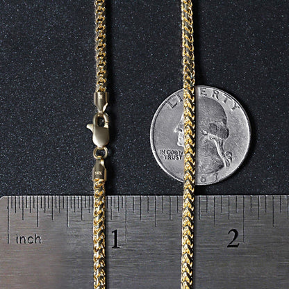 14k yellow gold solid diamond-cut round franco chain, 2.70mm by Avera Group, view 6