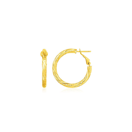 14k yellow gold 16.5mm twisted round hoop earrings by Avera Group