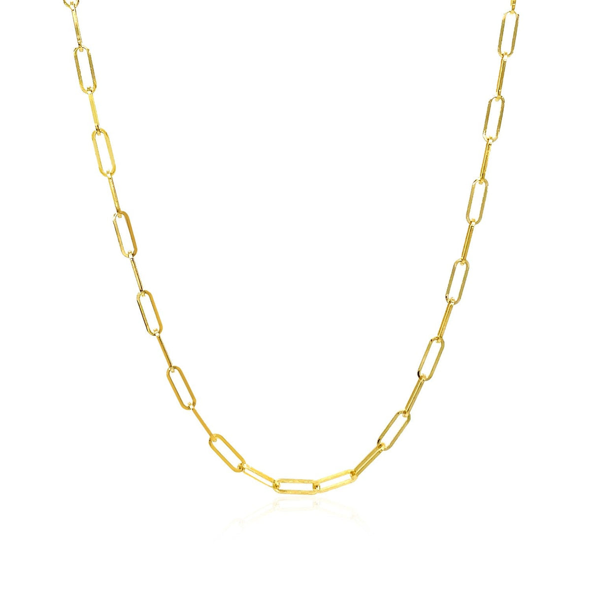 14k yellow gold paperclip chain, 2.10mm, Avera Group, view 2