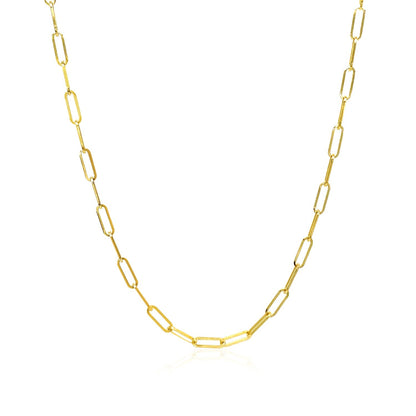 14k yellow gold paperclip chain, 2.10mm, Avera Group, view 2