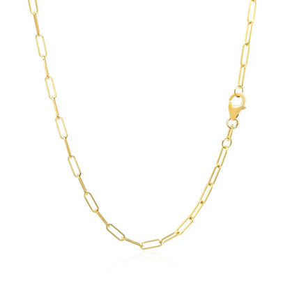 14k yellow gold paperclip chain, 2.10mm, Avera Group, view 3