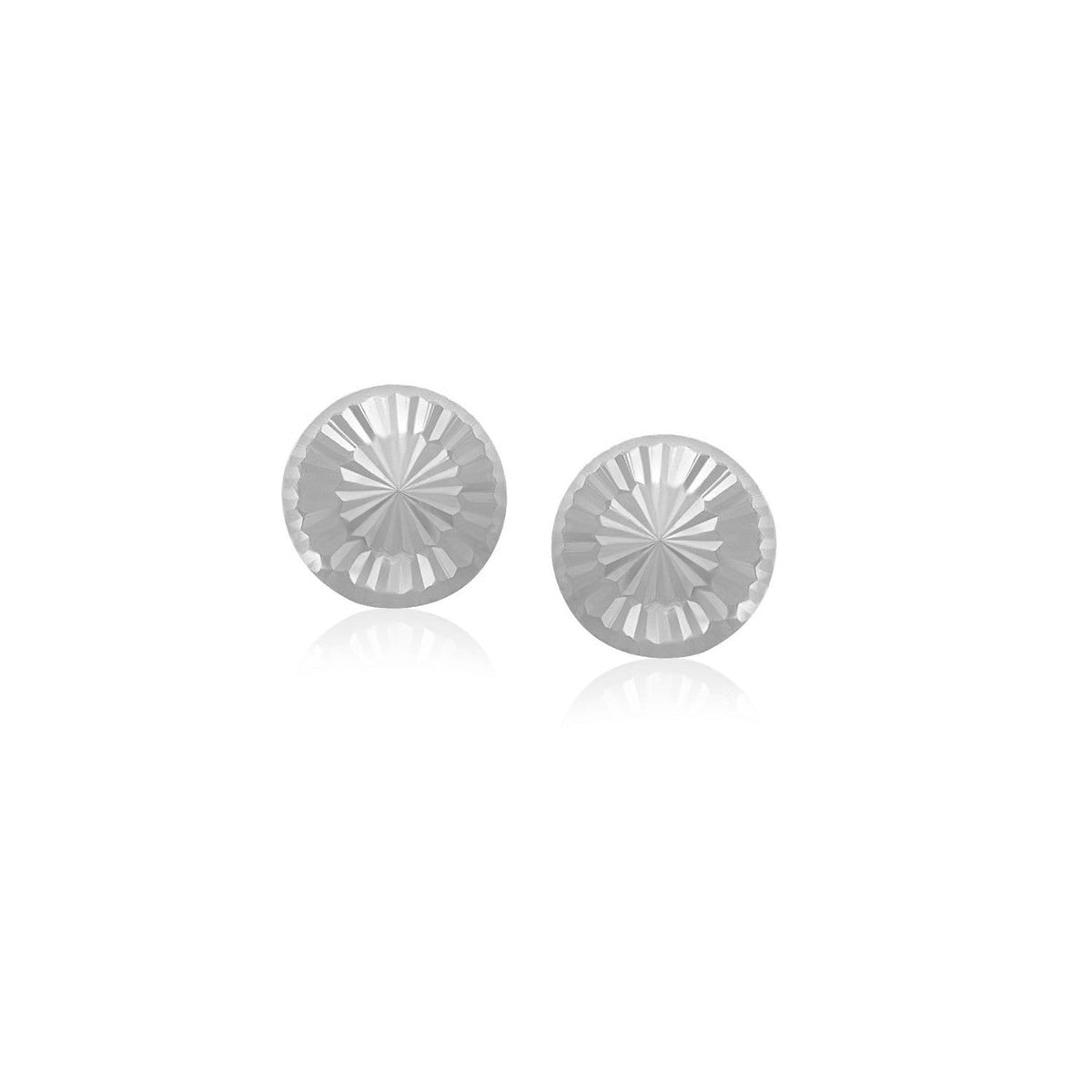 14k white gold textured flat stud earrings by Avera Group
