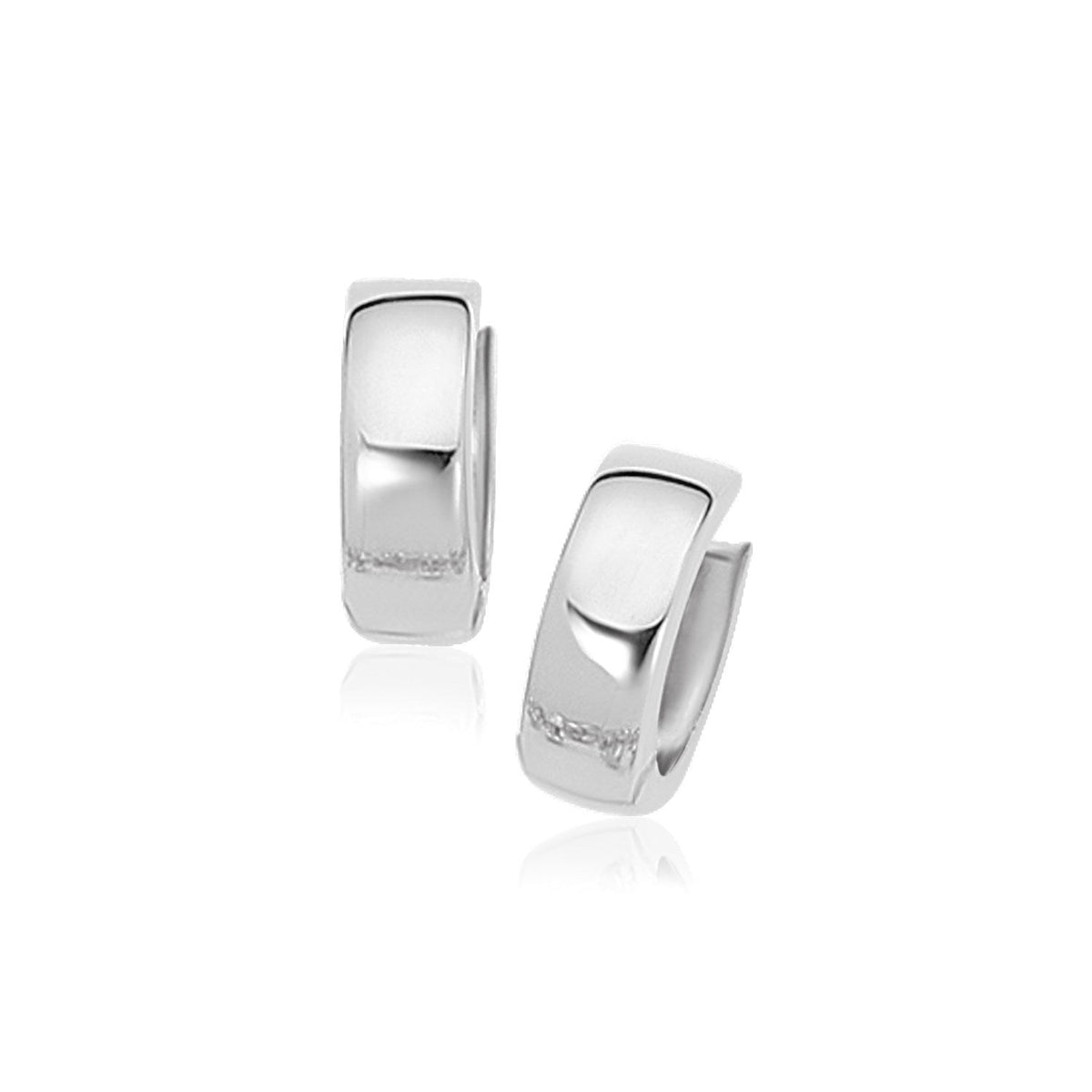 14k white gold snuggable hoop earrings, 16mm, by Avera Group