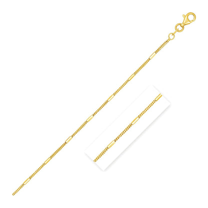 Diamond Cut Bar Links Pendant Chain in Yellow Gold (1.30 mm) by Avera Group