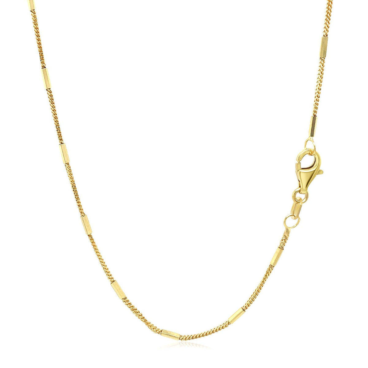 Diamond Cut Bar Links Pendant Chain in Yellow Gold (1.30 mm) by Avera Group