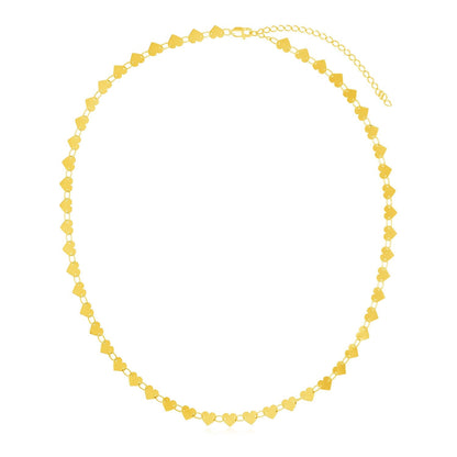 14k yellow gold mirrored heart link necklace, 18 inch by Avera Group