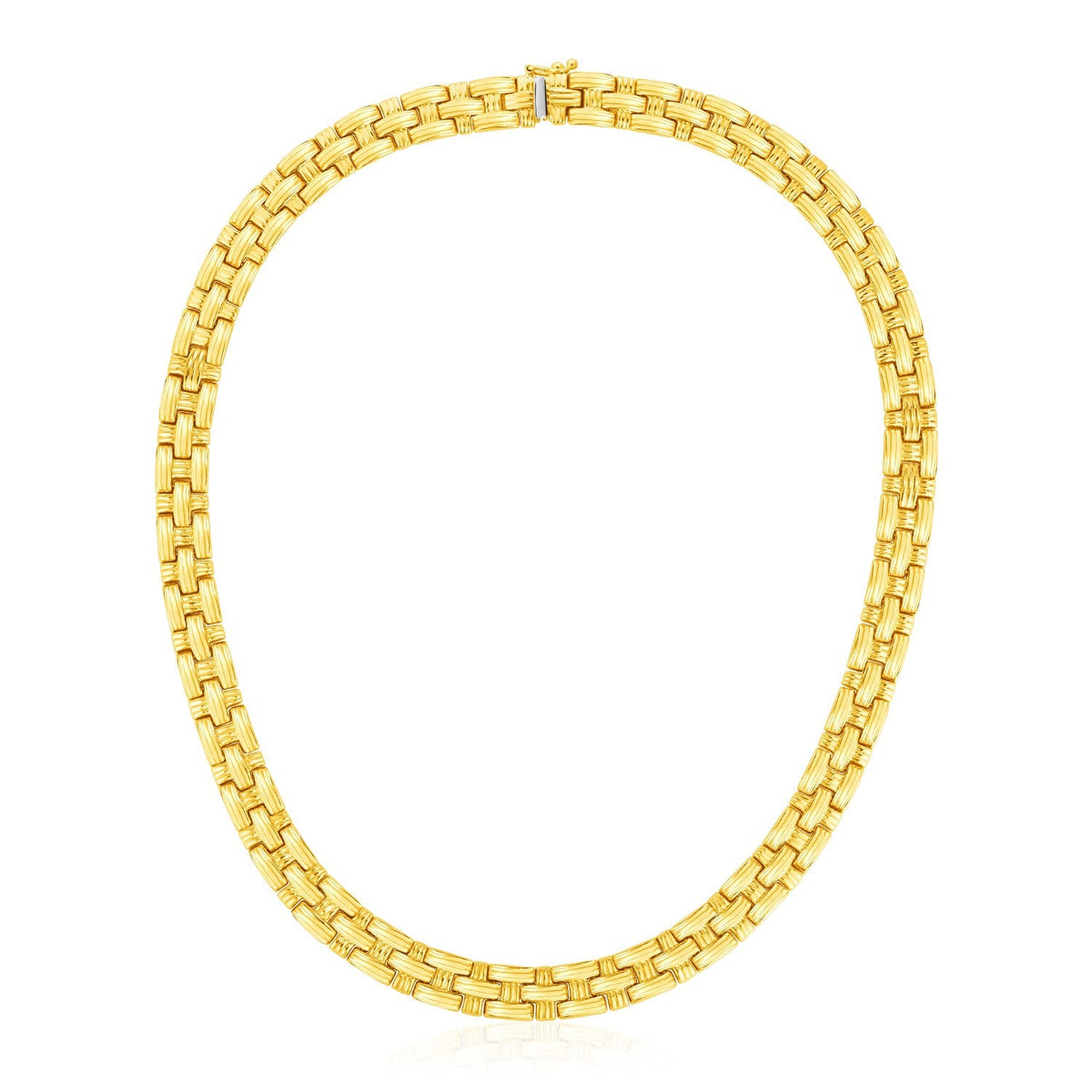 14k yellow gold basket weave necklace by Avera Group