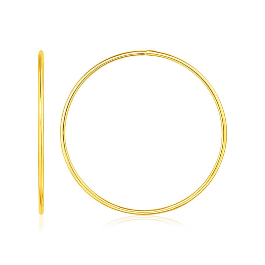 Endless Hoop Style Earring in 14K Yellow Gold by Avera Group