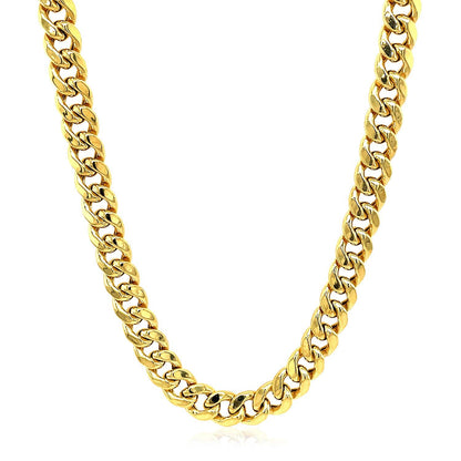 14k yellow gold semi solid Miami Cuban chain, 5.5mm by Avera Group, view 5