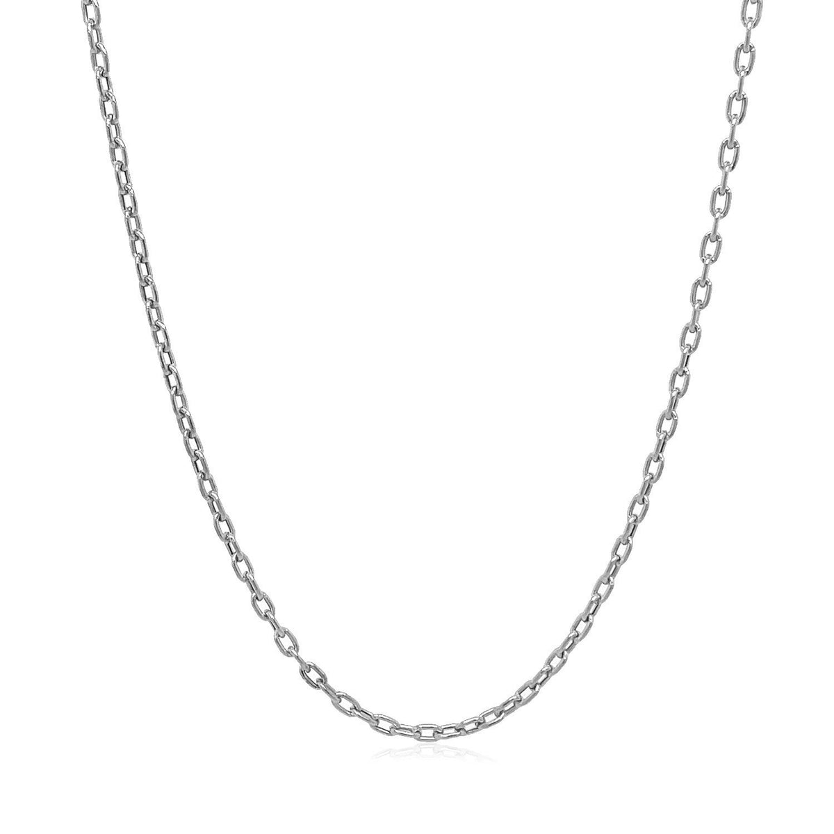 Double Extendable Cable Chain in 14k White Gold (1.80 mm) by Avera Group