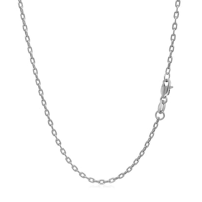 Double Extendable Cable Chain in 14k White Gold (1.80 mm) by Avera Group