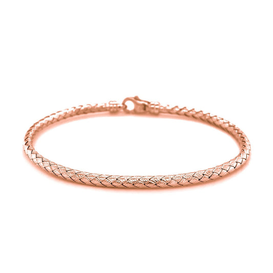 14k rose gold fancy weave motif bangle, Avera Group, view 2