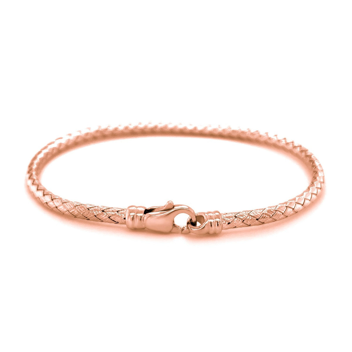 14k rose gold fancy weave motif bangle, 3.40mm, Avera Group, view 3