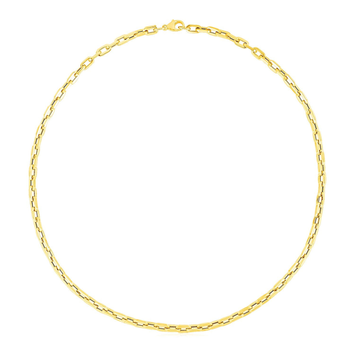 14k yellow gold paperclip chain necklace, 4.2mm by Avera Group