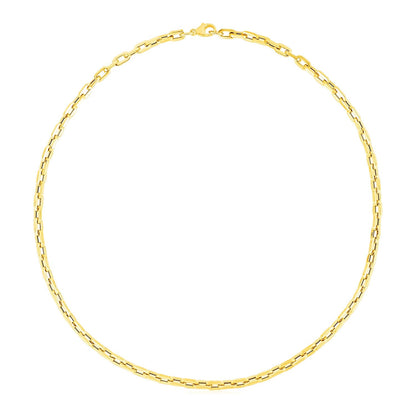 14k yellow gold paperclip chain necklace, 4.2mm by Avera Group