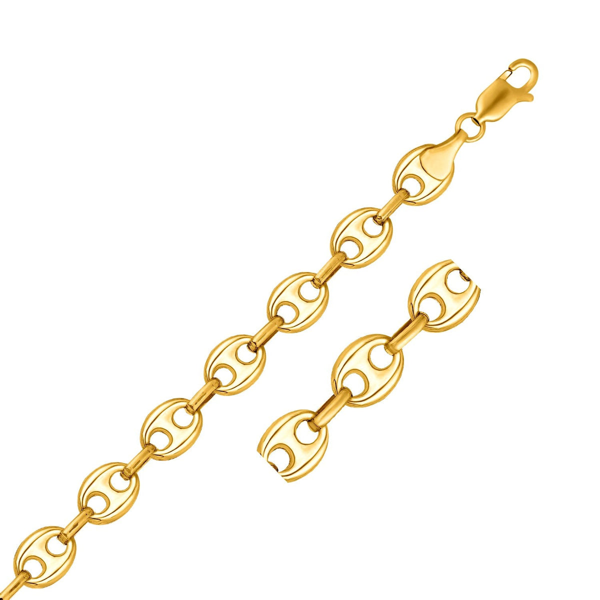 14k yellow gold 11mm puffed mariner link chain by Avera Group