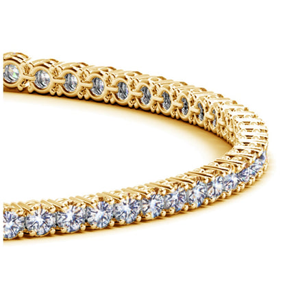 Lab Grown Round Diamond Tennis Bracelet in 14k Yellow Gold (3 cctw F/G VS2/SI1) by Avera Group