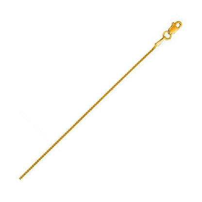 14k yellow gold 0.60mm round wheat chain by Avera Group