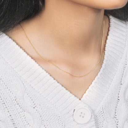 14k yellow gold 0.60mm round wheat chain, Avera Group, view 2