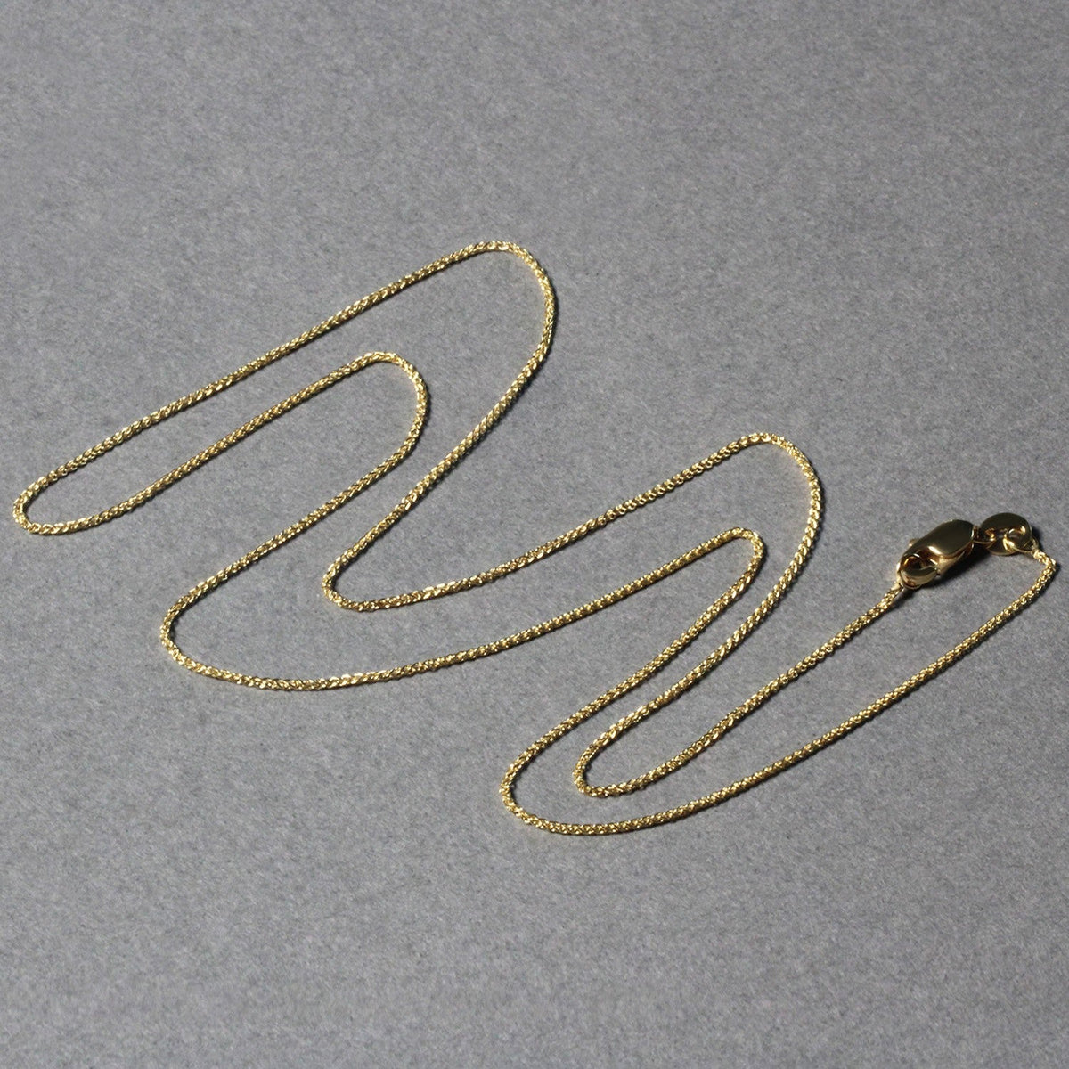 14k yellow gold 0.60mm round wheat chain, Avera Group, view 4