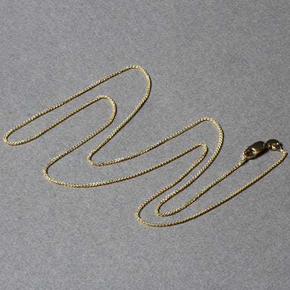 14k yellow gold 0.60mm round wheat chain, Avera Group, view 4