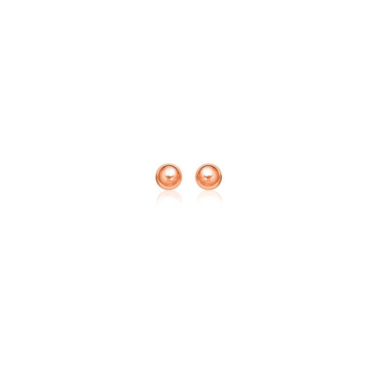 14k rose gold ball style stud earrings, 4.0mm, Avera Group