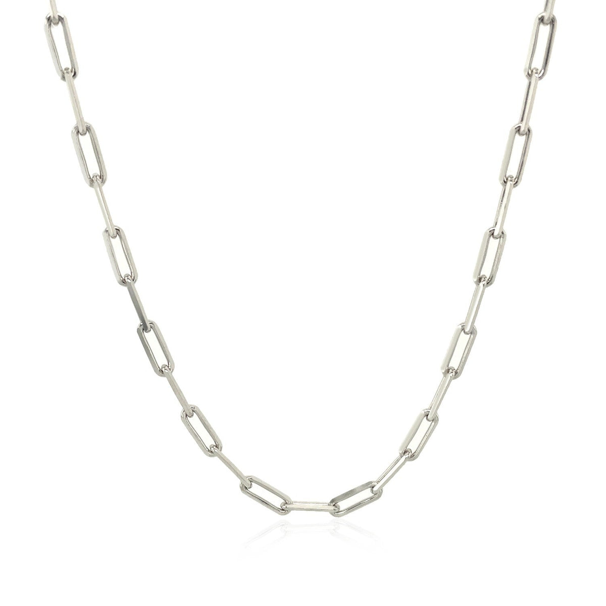 18k white gold paperclip chain, 2.50mm by Avera Group, view 2