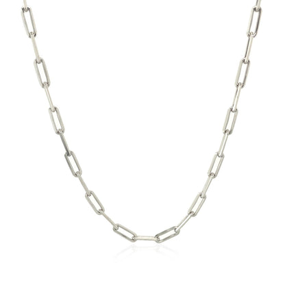 18k white gold paperclip chain, 2.50mm by Avera Group, view 2