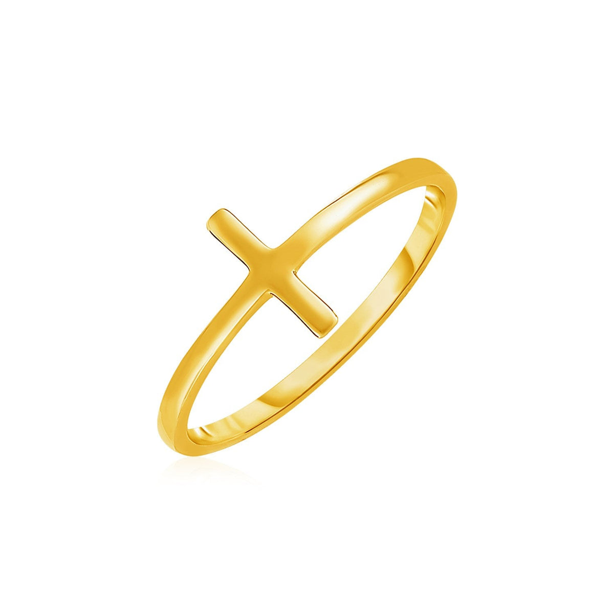 14k yellow gold cross motif ring, Avera Group