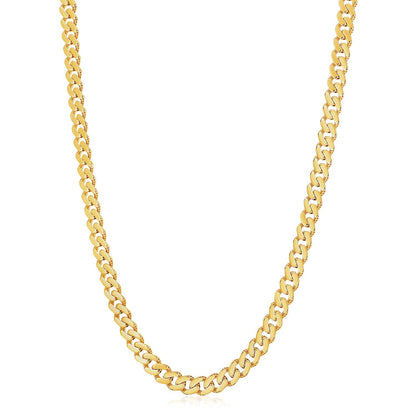 14k gold white pave Modern Lite Miami Cuban chain, 8.00mm by Avera Group, view 6