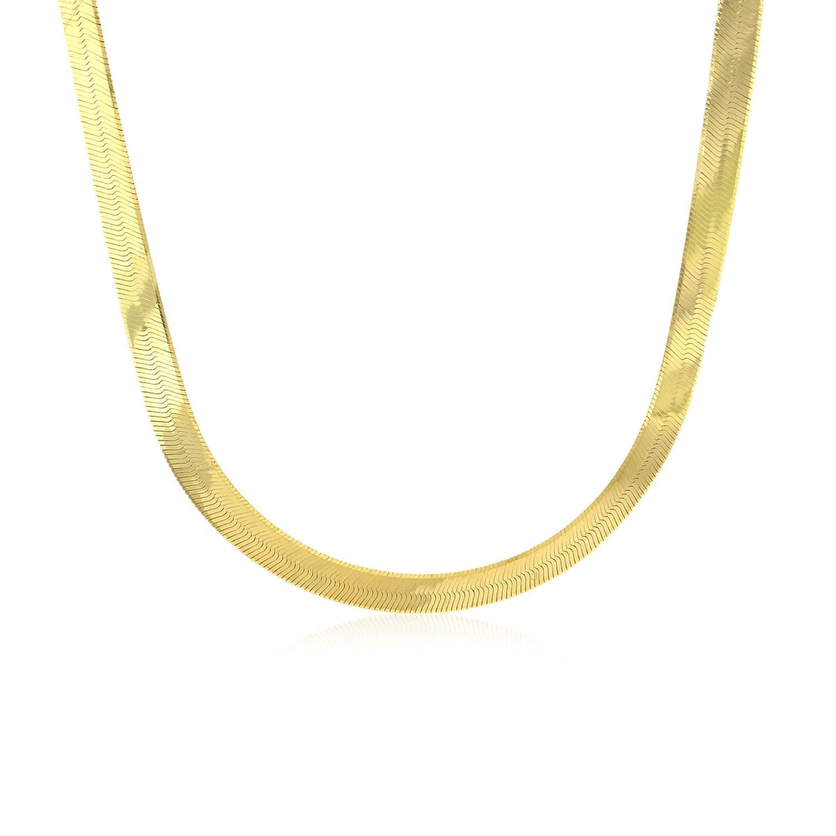 6.0mm 14k yellow gold super flex herringbone chain by Avera Group, view 2