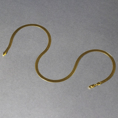 6.0mm 14k yellow gold super flex herringbone chain by Avera Group, view 4