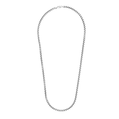 Sterling Silver Rhodium Plated Round Box Chain (4.40 mm) by Avera Group