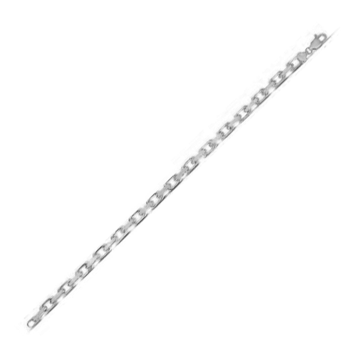 14k white gold French cable chain bracelet, 4.80mm, Avera Group