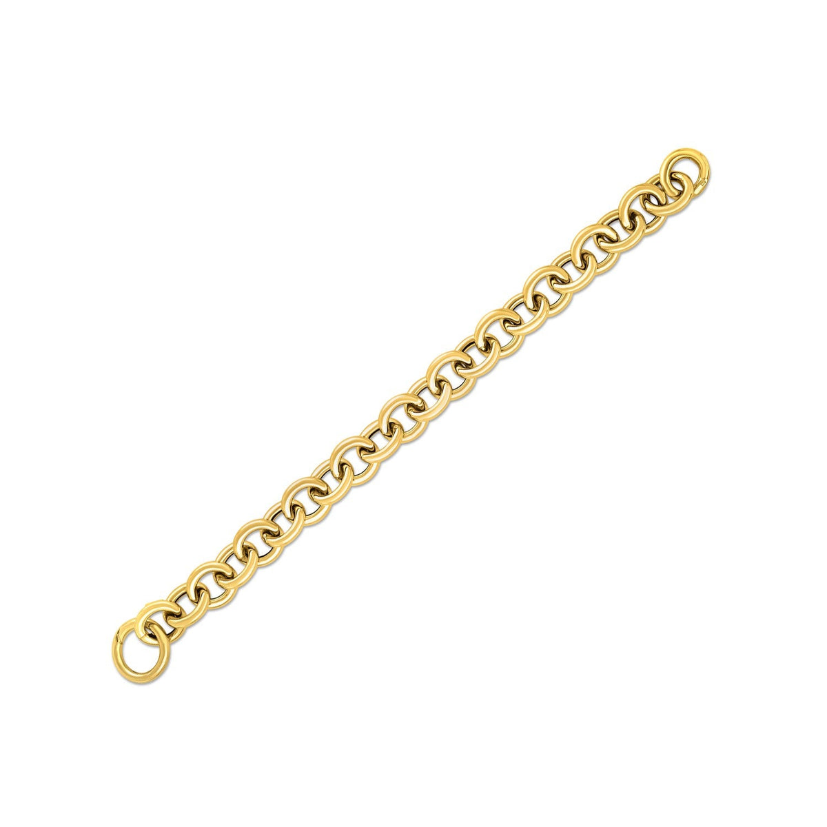 14k yellow gold round link bracelet by Avera Group