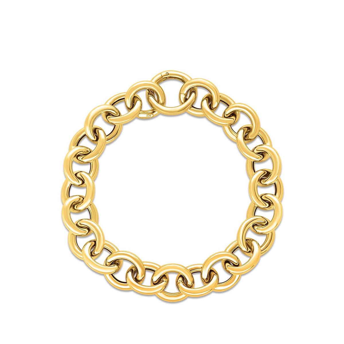 14k yellow gold round link bracelet, Avera Group, view 2