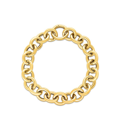 14k yellow gold round link bracelet, Avera Group, view 2