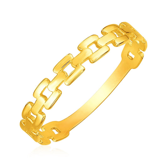 14k yellow gold chain link ring, Avera Group