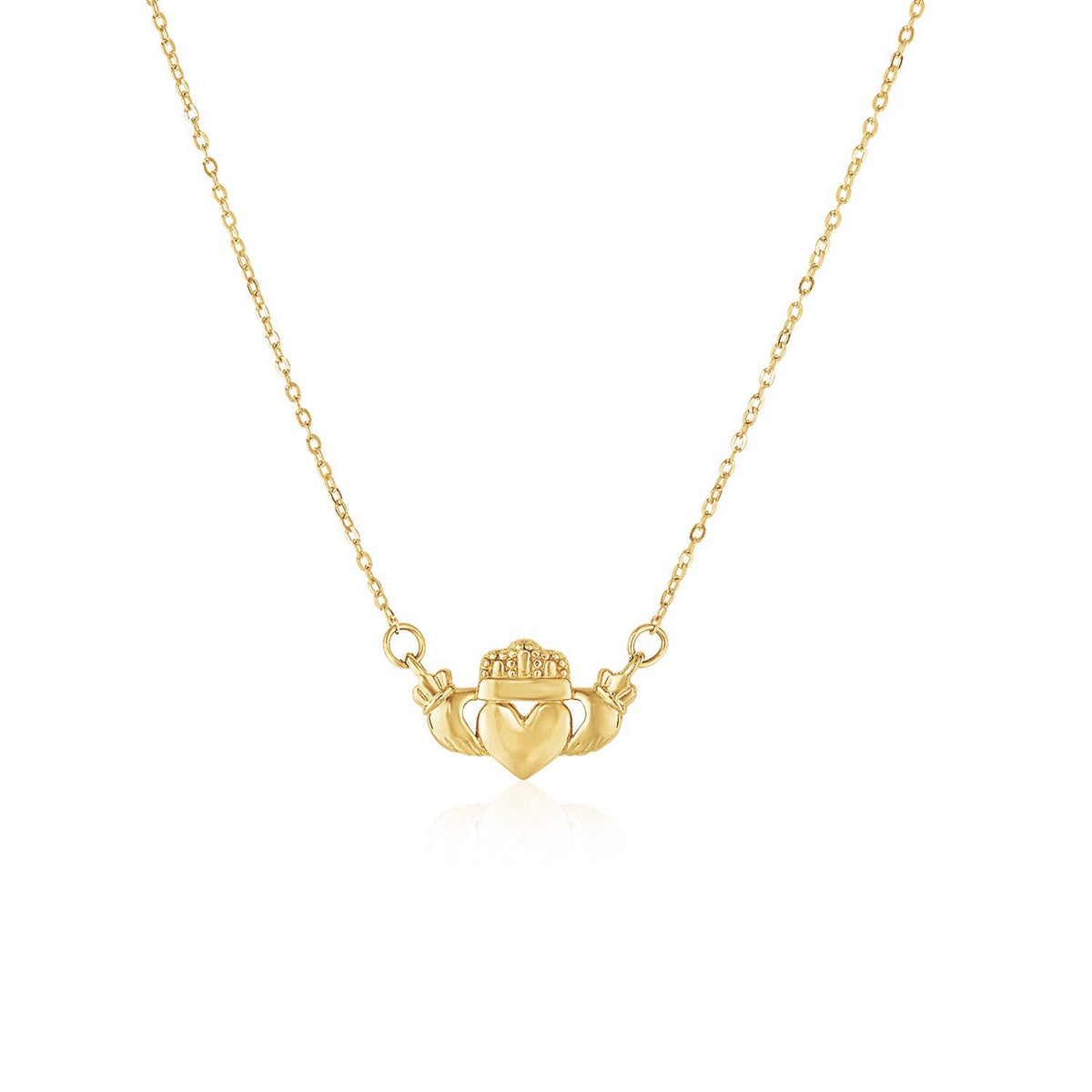 14k yellow gold Claddagh symbol pendant by Avera Group
